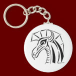 Crested Dragon Round Keychain keychains
