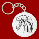 Crested Dragon Round Keychain