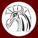 Crested Dragon Round Sticker stickers