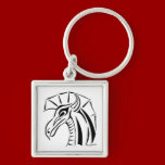 Crested Dragon Square Keychain