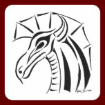 Crested Dragon Square Sticker stickers