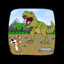 Cretaceous Corgi Women's Two-Tone Shirt