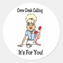 crew desk round sticker