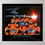 Crew of the STS-108 Shuttle Mission with ISS Crew posters