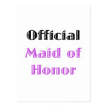 Criada del honor oficial tarjeta postal