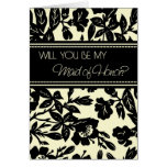 Criada floral negra de la tarjeta de la invitación