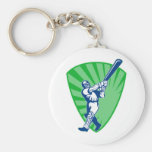 cricket batsman batting shield bat key chain