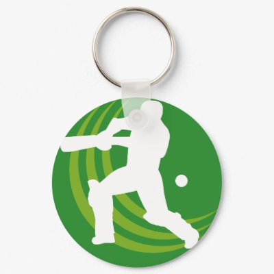 cricket batsman batting silhouette keychains by patrimonio