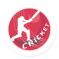 cricket batsman silhouette batting ball sticker