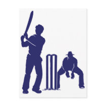 CRICKET BATTER AND REF POSTCARD