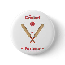 Cricket Forever Hearts Pinback Buttons