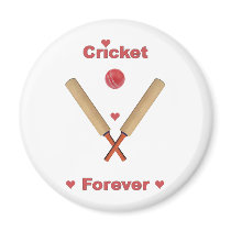 Cricket Forever Hearts Fridge Magnets