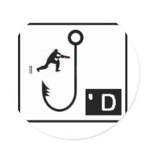 Cricket Hooked Round Sticker