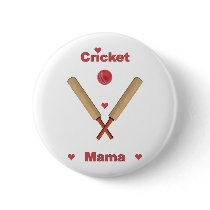 Cricket Mama Hearts Pinback Button