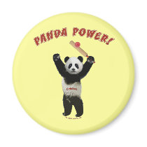Cricket Panda Power Fridge Magnets