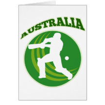 cricket player batsman Australia retro Greeting Cards