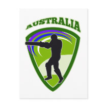 cricket player batsman Australia retro Post Card