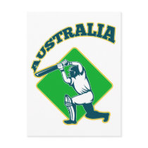 cricket player batsman Australia retro Postcard