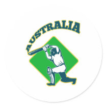 cricket player batsman Australia retro Sticker