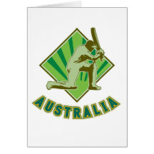 Cricket player batsman batting Australia Greeting Card