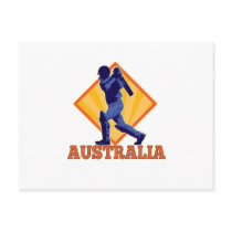 Cricket player batsman batting Australia Post Card