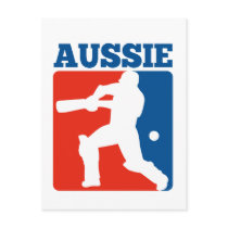 cricket player batsman batting Australia retro Post Card