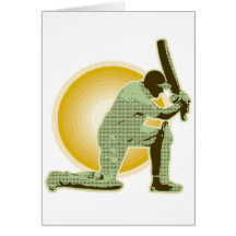 cricket player batsman batting retro cards