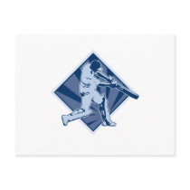 cricket player batsman batting retro postcards