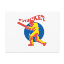 cricket player batsman batting retro post cards