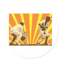 cricket player batsman batting retro stickers