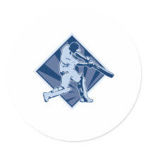 cricket player batsman batting retro stickers