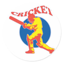 cricket player batsman batting retro stickers
