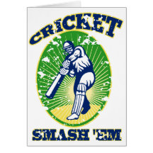 cricket player batsman batting retro style card