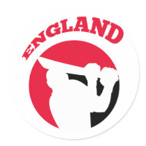 cricket player batsman England retro Sticker