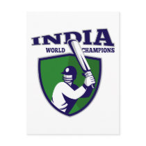 cricket player batsman shield india world champion postcards