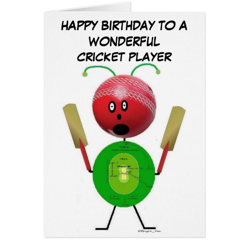 Cricket Player Birthday Greeting Card Zazzle