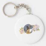 Cricket Playing the Cello Amid Flowers Keychain