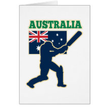 cricket sports batsman Australia flag Greeting Card