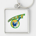 cricket sports batsman batting key chains