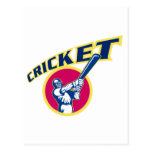 cricket sports batsman batting post cards