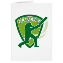 cricket sports batsman batting shield card