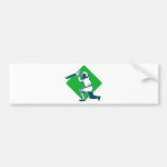 cricket sports batsman batting side view bumper sticker