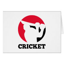 cricket sports batsman batting silhouette cards