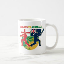 cricket sports batsman England vs Australia flag Mugs