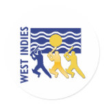 Cricket West Indies Round Sticker