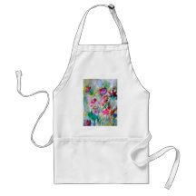 CricketDiane Flower Garden Watercolor Abstract Aprons
