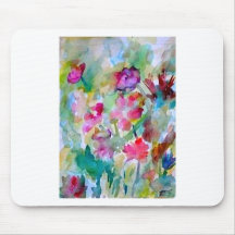 CricketDiane Flower Garden Watercolor Abstract Mouse Pads