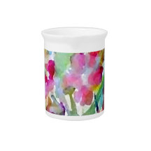 CricketDiane Flower Garden Watercolor Abstract Drink Pitchers