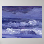 CricketDiane Ocean Poster - Cloudy Night Sea