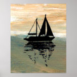 CricketDiane Ocean Poster - Sailboat Reflections